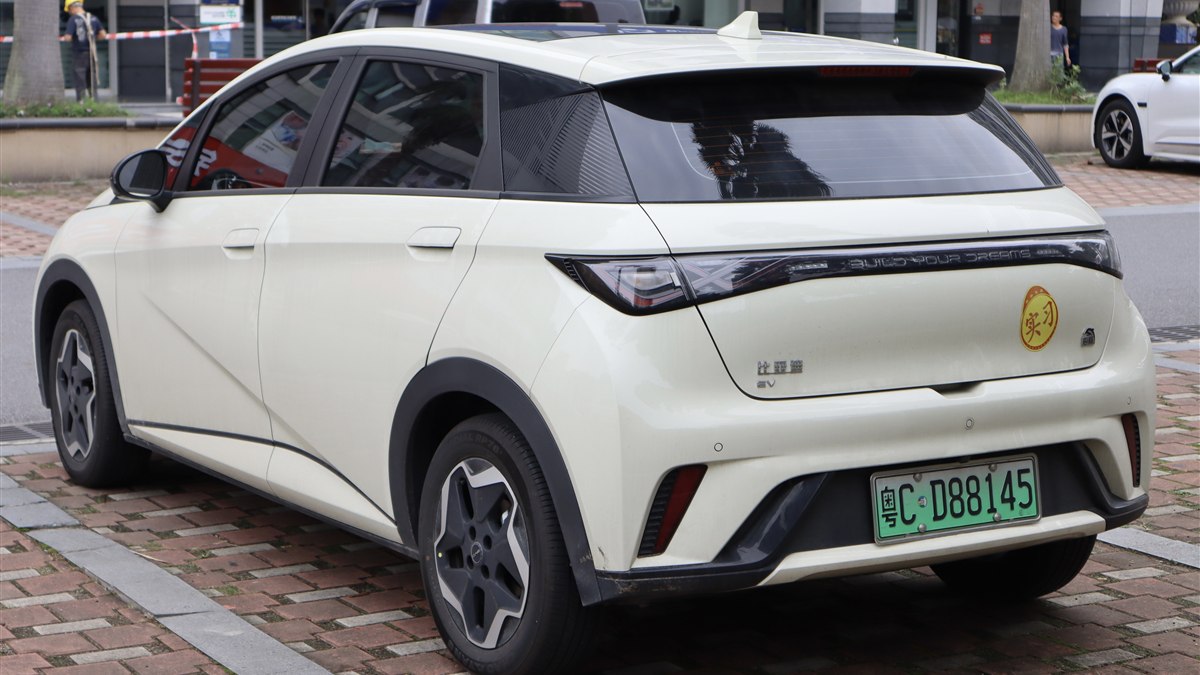 BYD Dolphin branco visto de trás - seguro pela Rio Rubio Corretora
