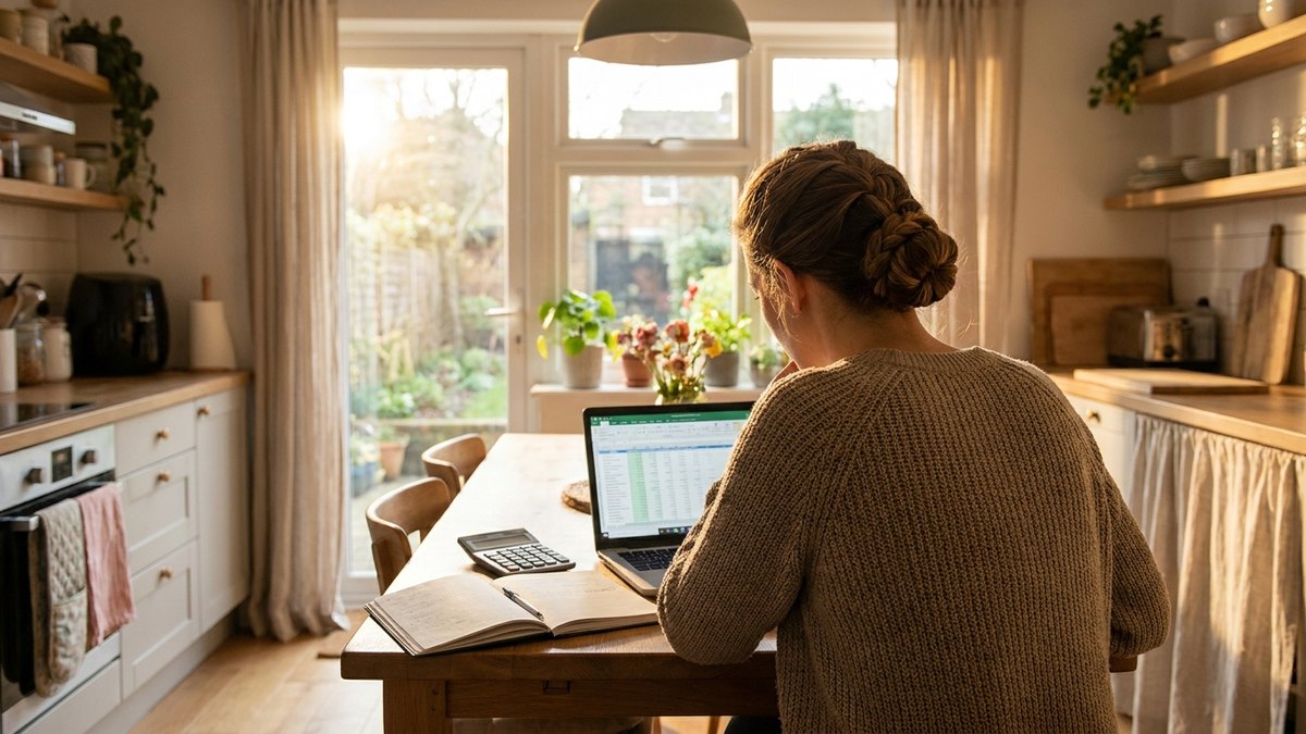 Pessoa calculando o custo do seguro de vida em casa